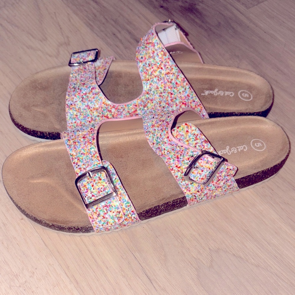 New Cat & Jack Multicolor Buckle Sandals size 5